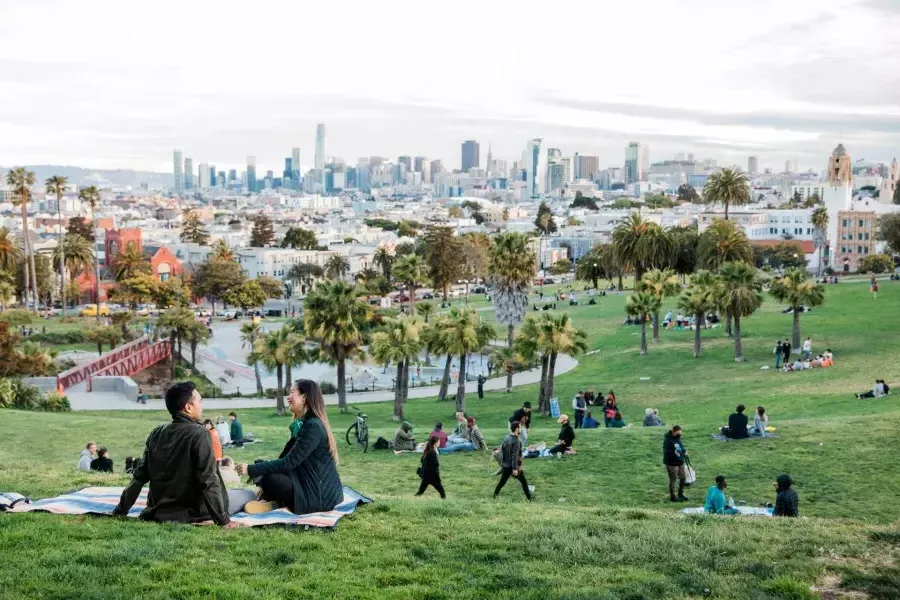 Pique-nique au Dolores Park dans le quartier Mission